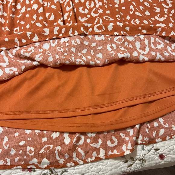 Andree Orange Leopard Print with Tassels Dress Size Large - Picture 6 of 10